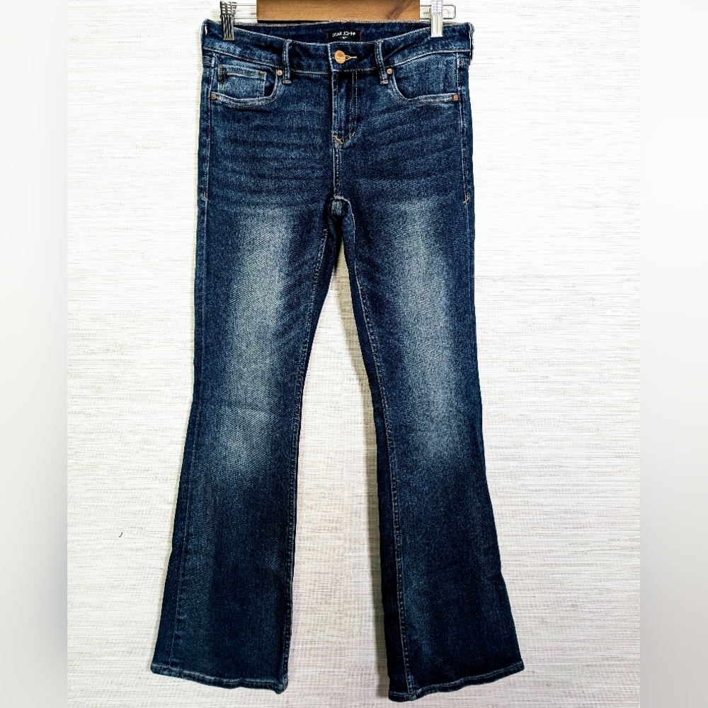 Dear John Sloane Bootcut Denim Jeans Medium Blue Stretch 27 Low Rise
